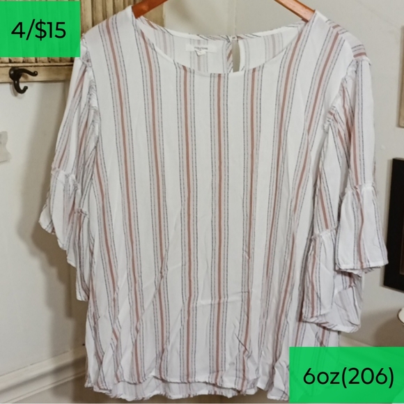 Maurices Tops - Maurices striped ruffled sleeve blouse